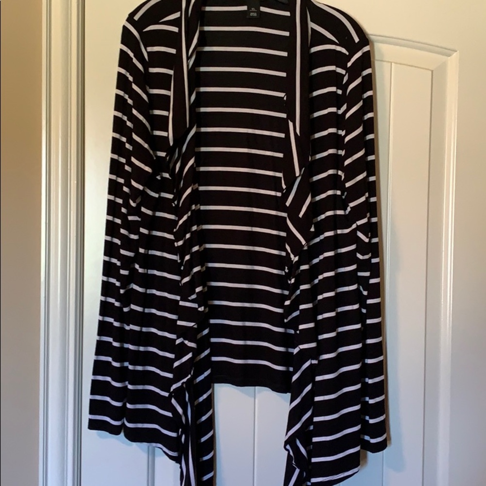 WHBM Striped Rayon/Spandex Top